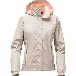 Ladies The North Face Women's Resolve 2‎ Jacket Light Grey and Peach Size Small